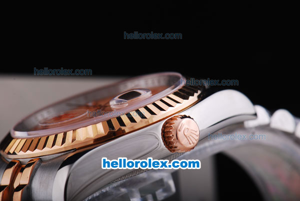 Rolex Datejust Automatic Rose Gold Dial with Diamond Marking-Two Tone Strap - Click Image to Close